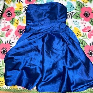 Windsor Strappy Lace Up Royal Blue Dress